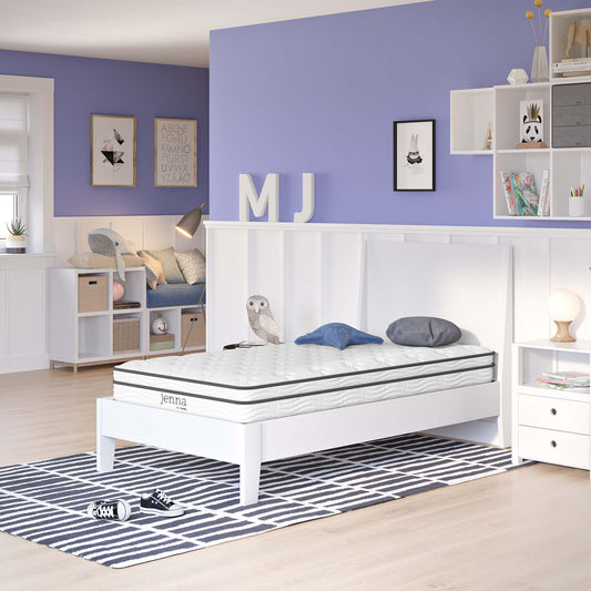 6" Hybrid Twin Mattress, JENH6, White