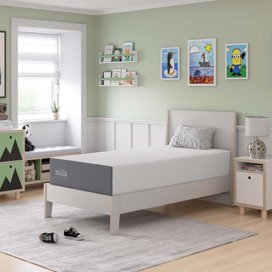 12" Memory Foam Twin Mattress, MILM12, White