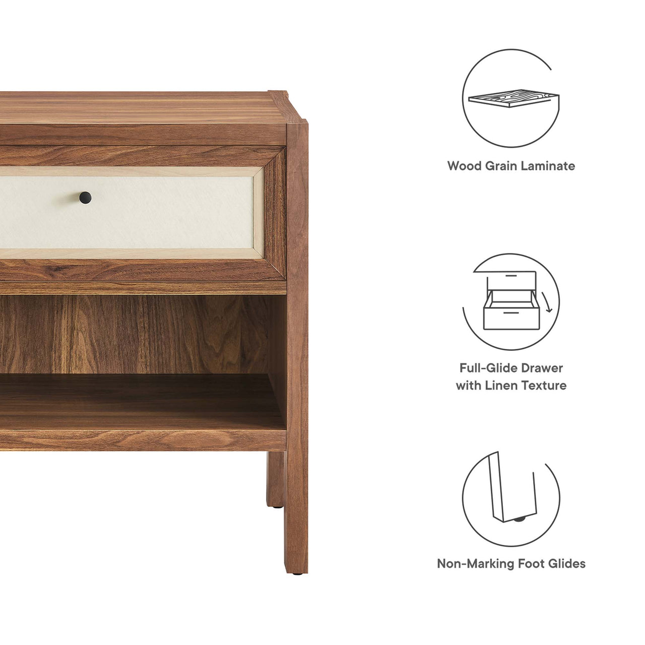 Embria Nightstand, Walnut