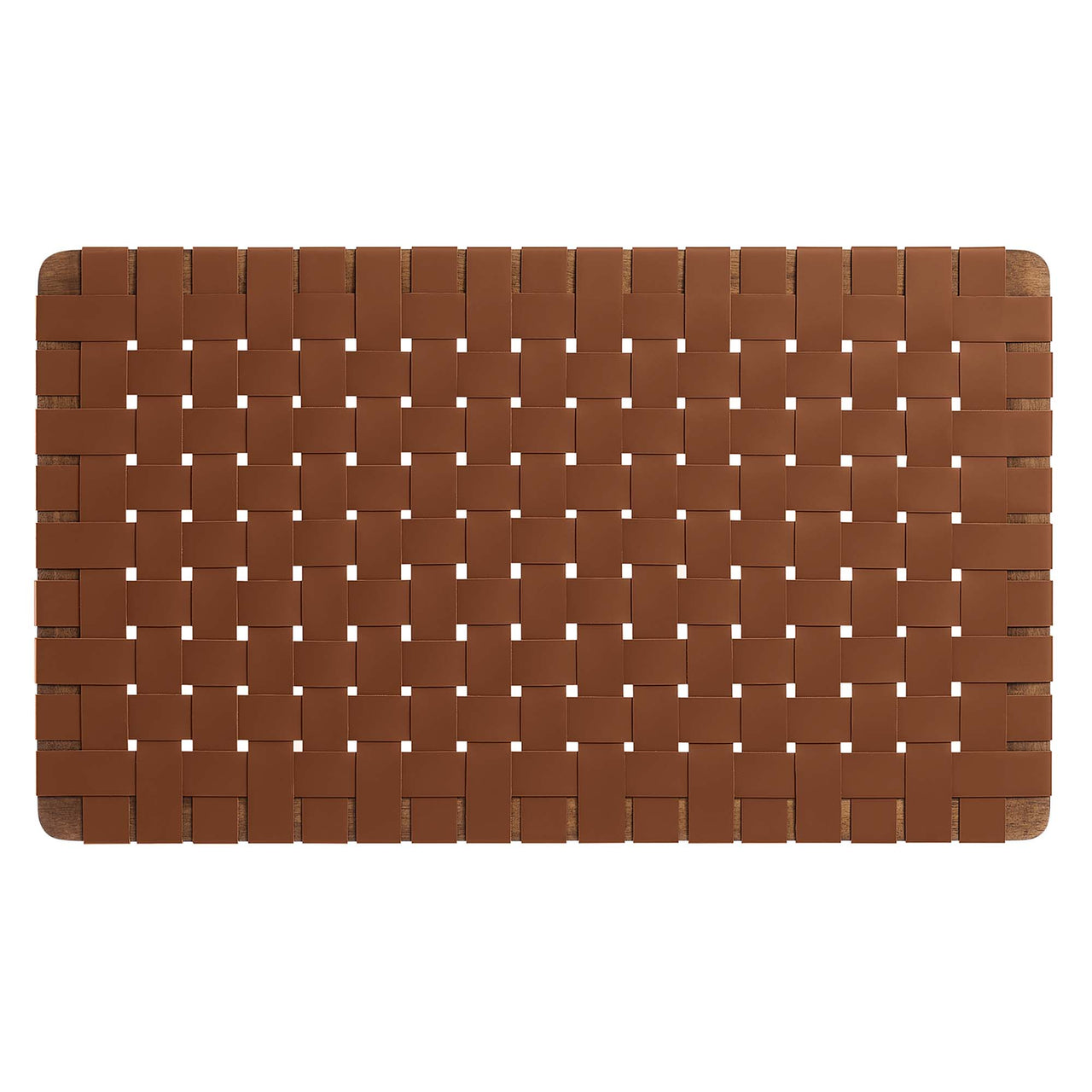 Bravura Floating Strapped Twin Headboard, Walnut & Brown