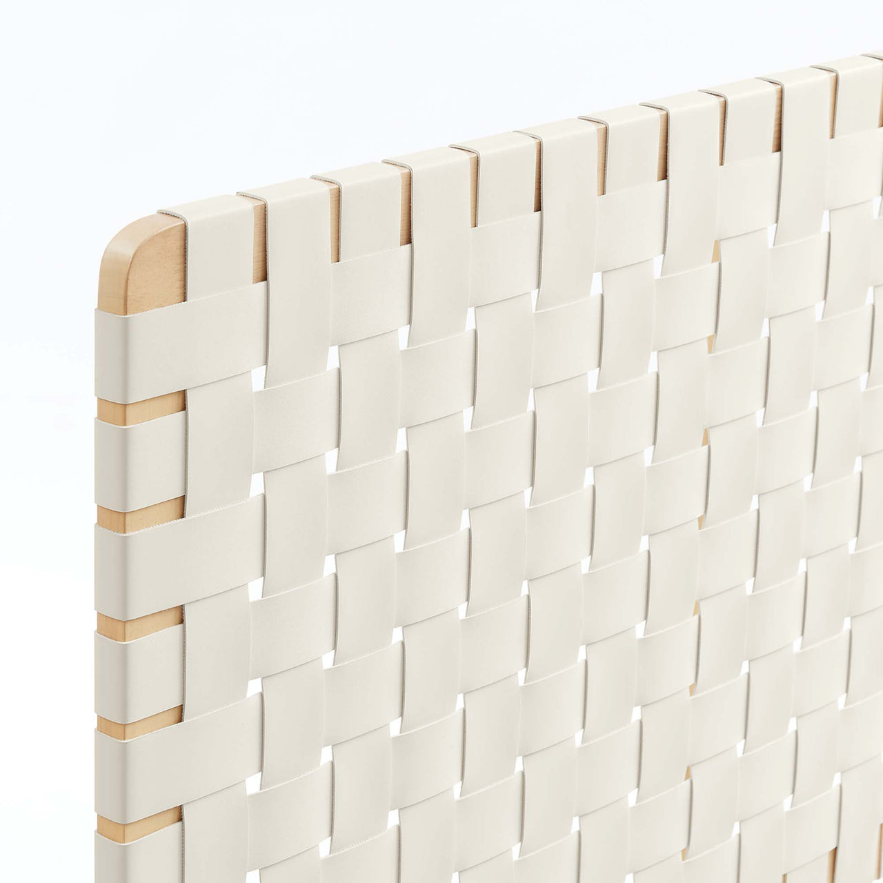 Bravura Strapped Twin Headboard, Natural Wood & Beige