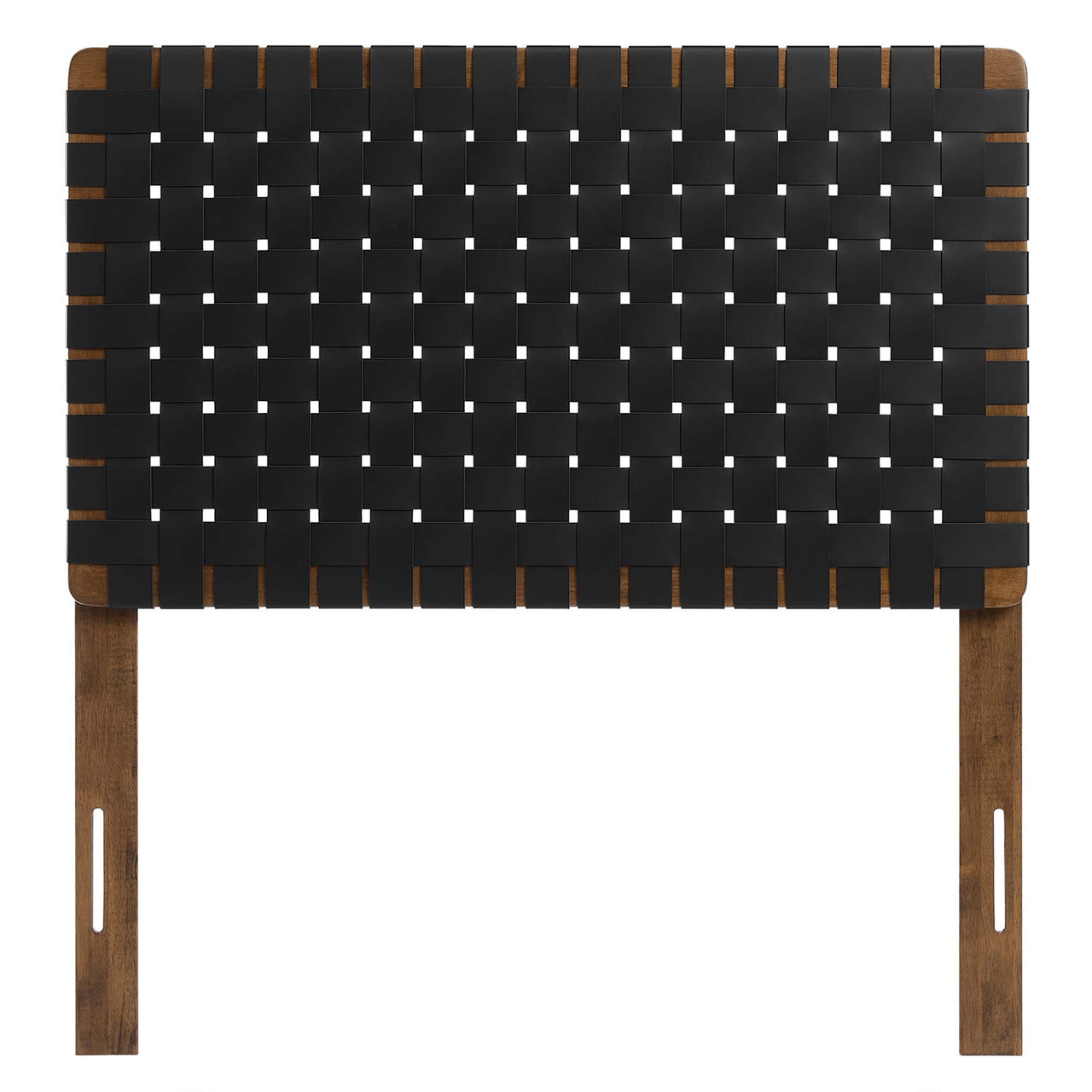 Bravura Strapped Twin Headboard, Walnut & Black