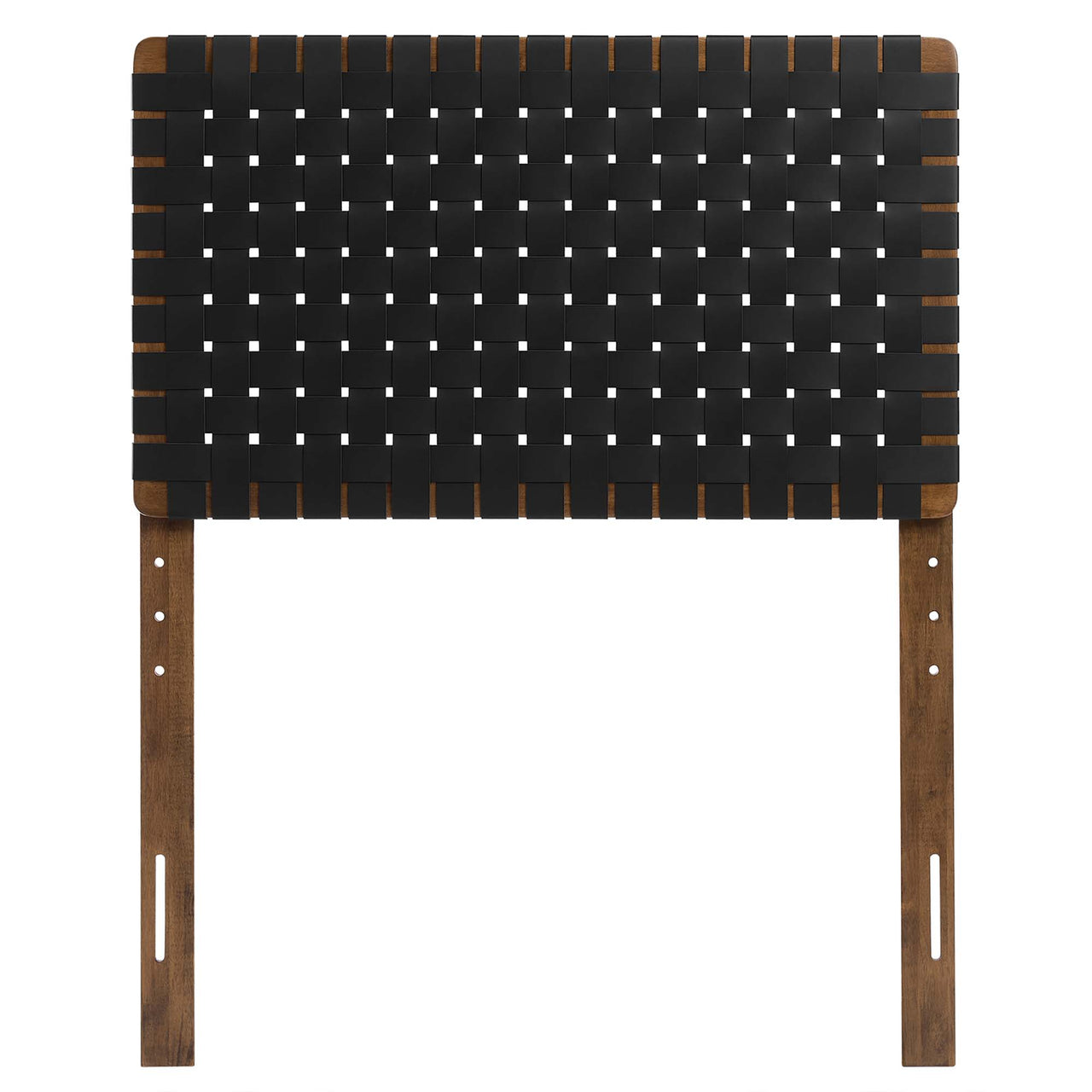 Bravura Strapped Twin Headboard, Walnut & Black