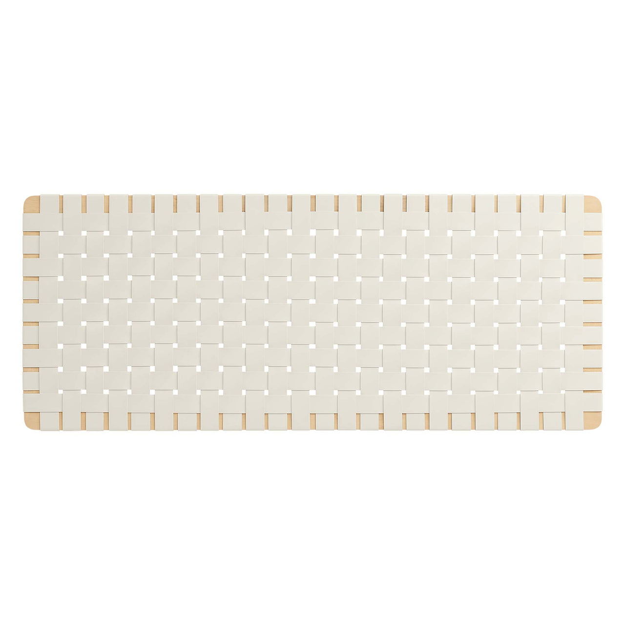 Bravura Strapped Full Headboard, Natural Wood & Beige