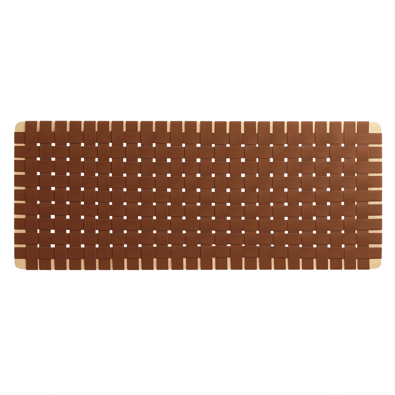 Bravura Strapped Full Headboard, Natural Wood & Brown