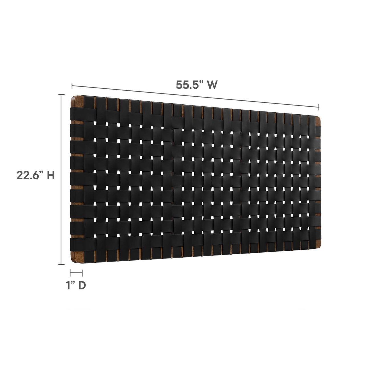 Bravura Strapped Full Headboard, Walnut & Black