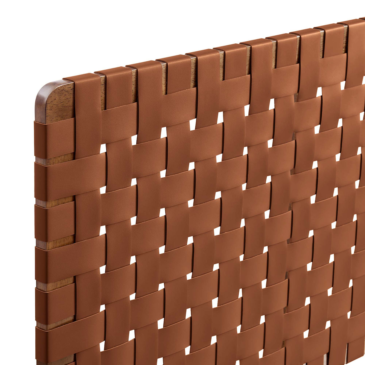 Bravura Strapped Full Headboard, Walnut & Brown