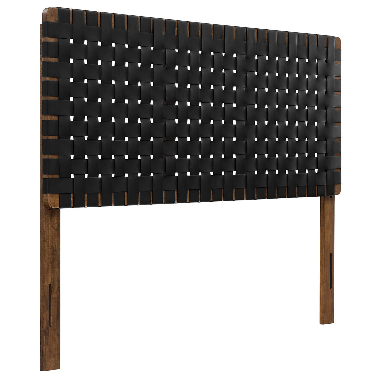 Bravura Strapped Full Headboard, Walnut & Black