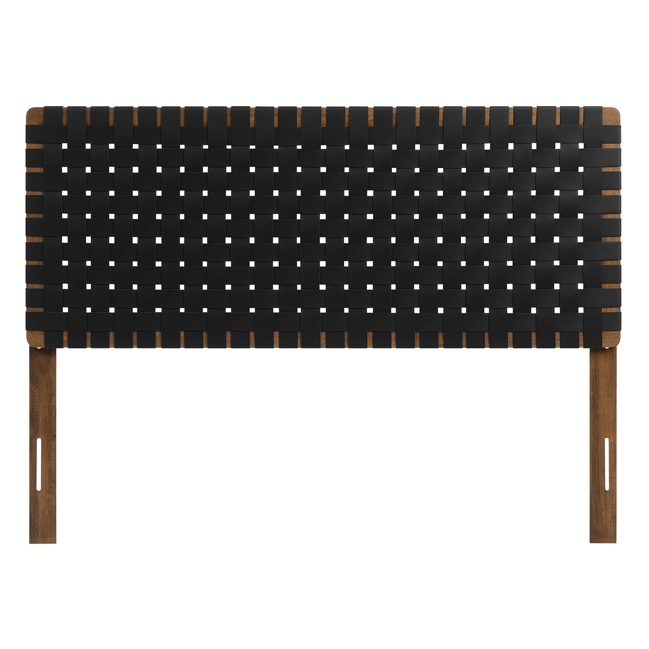 Bravura Strapped Full Headboard, Walnut & Black