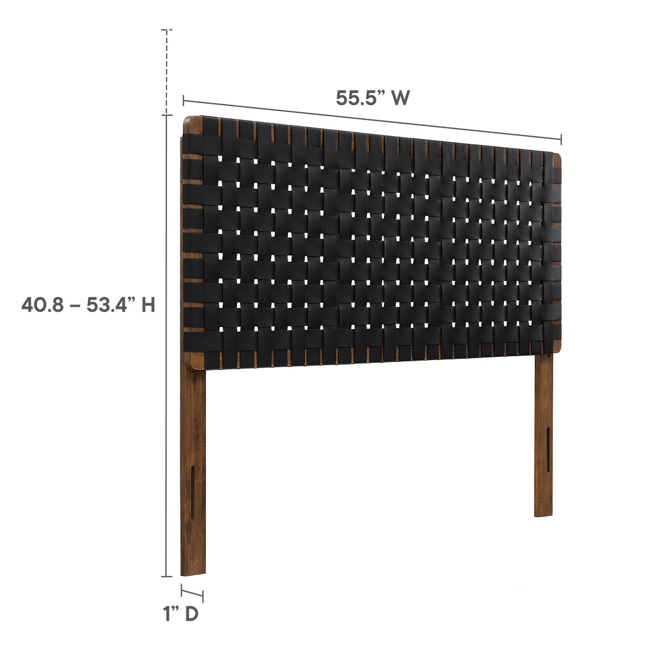 Bravura Strapped Full Headboard, Walnut & Black