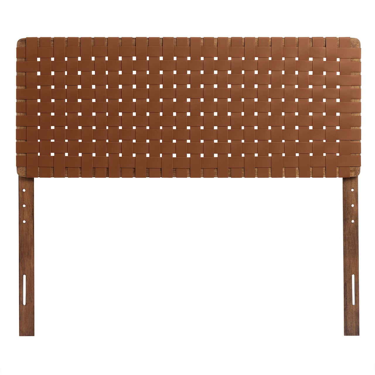 Bravura Strapped Full Headboard, Walnut & Brown