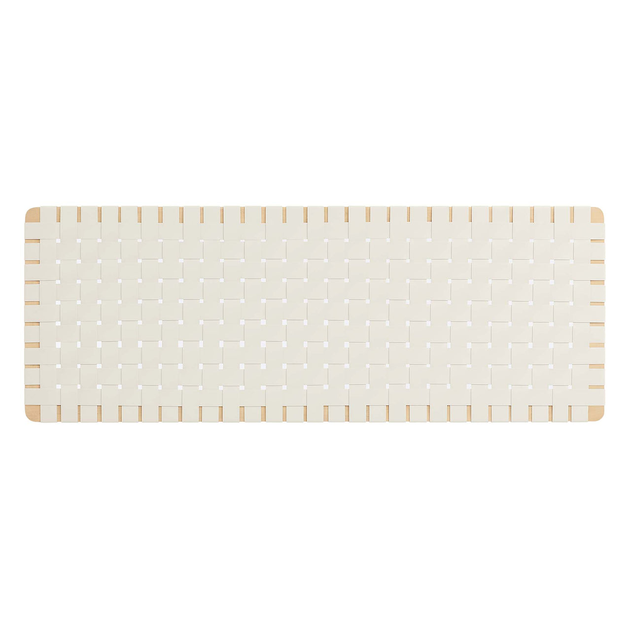 Bravura Floating Strapped Queen Headboard, Natural Wood & Beige