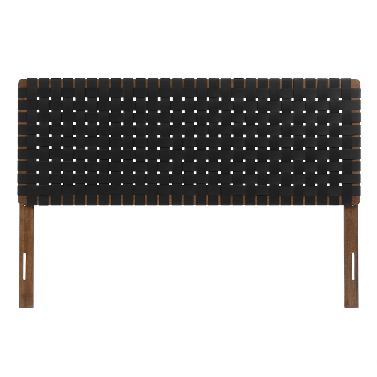Bravura Strapped Queen Headboard, Walnut & Black