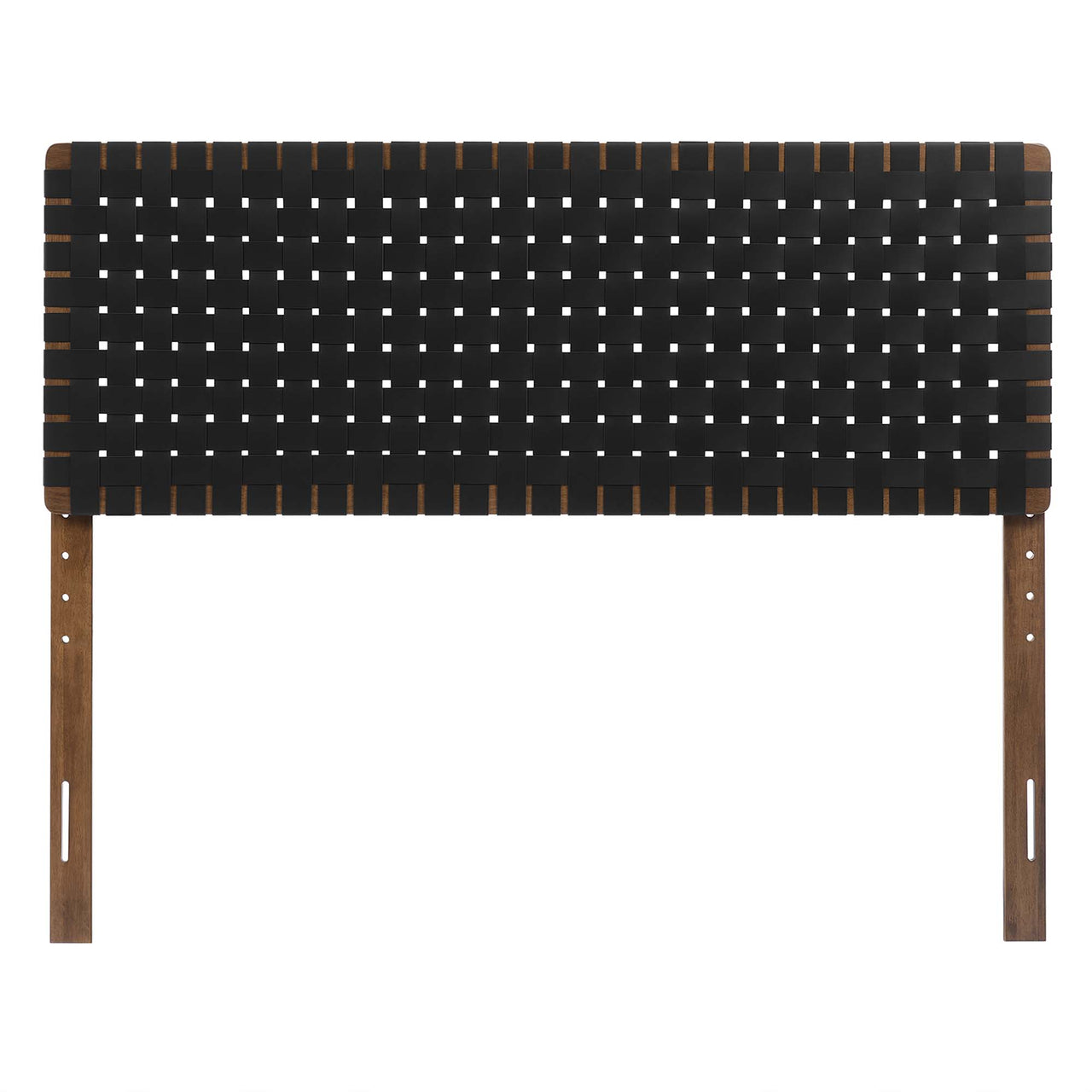 Bravura Strapped Queen Headboard, Walnut & Black
