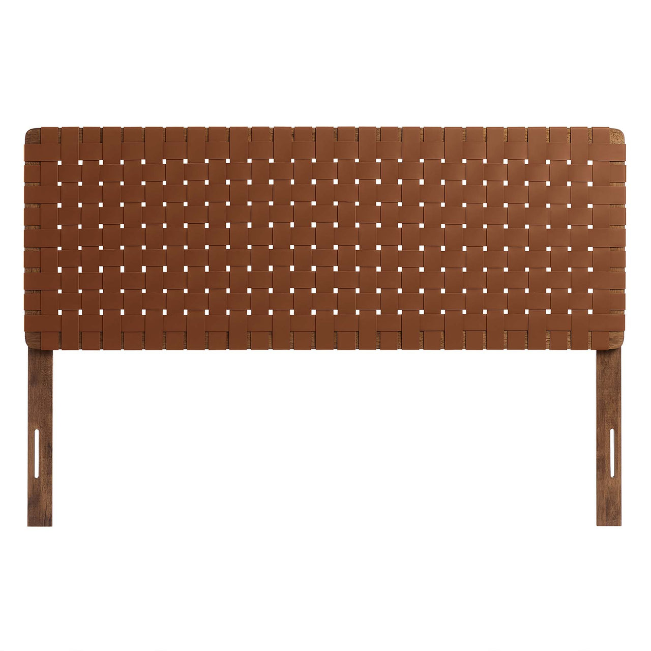 Bravura Strapped Queen Headboard, Walnut & Brown
