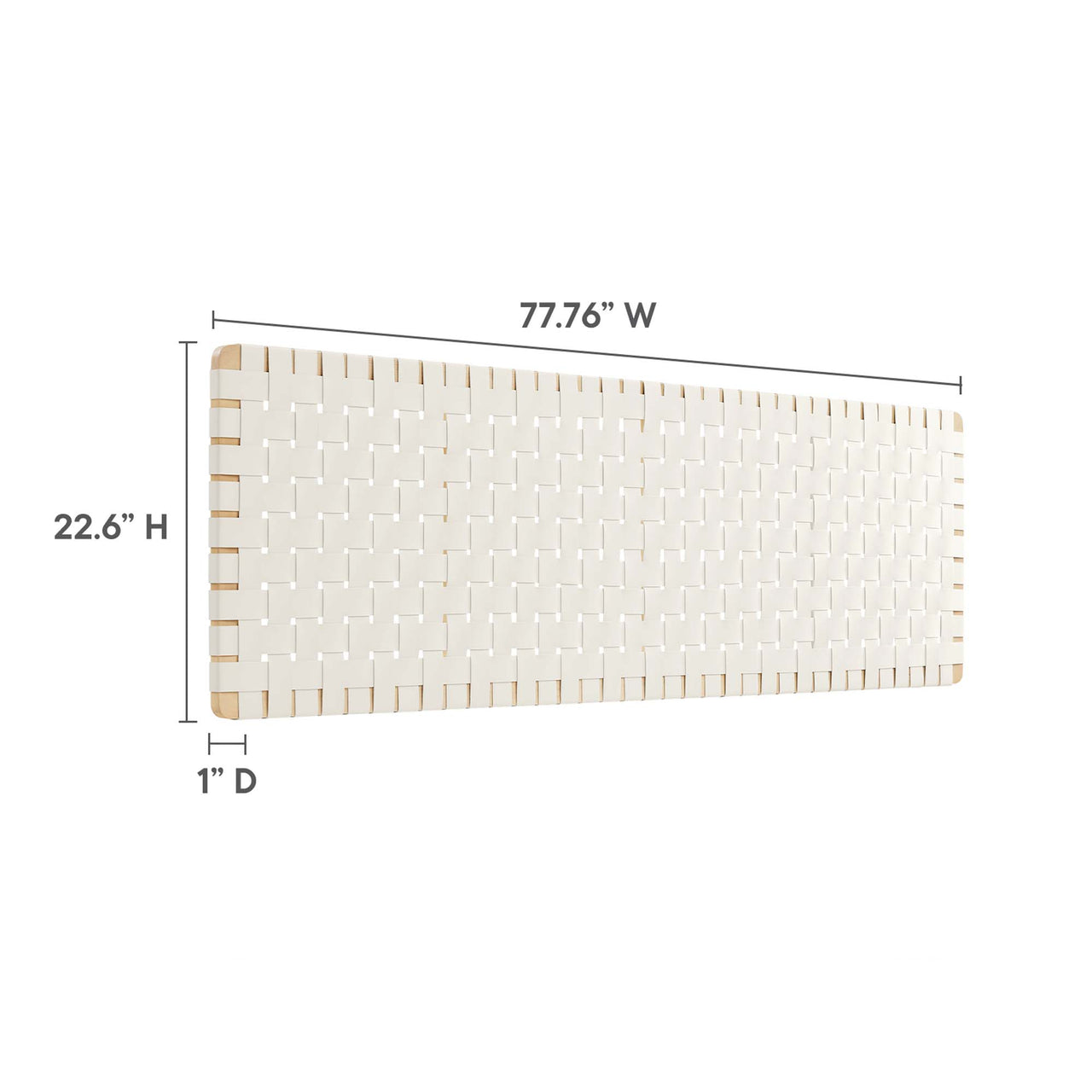 Bravura Floating Strapped King Headboard, Natural Wood & Beige