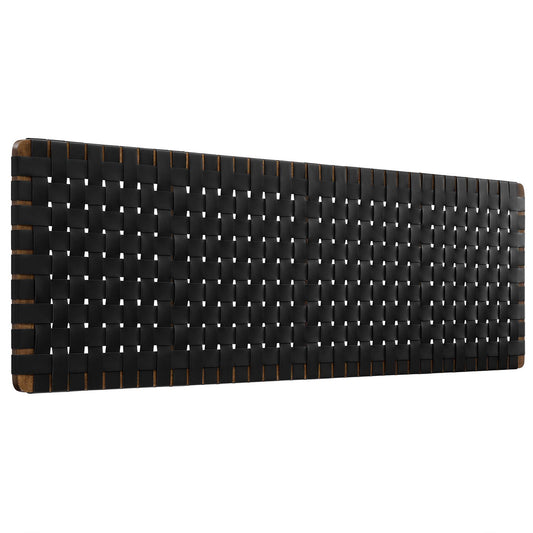 Bravura Floating Strapped King Headboard, Walnut & Black