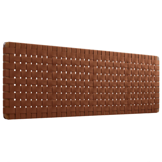 Bravura Floating Strapped King Headboard, Walnut & Brown