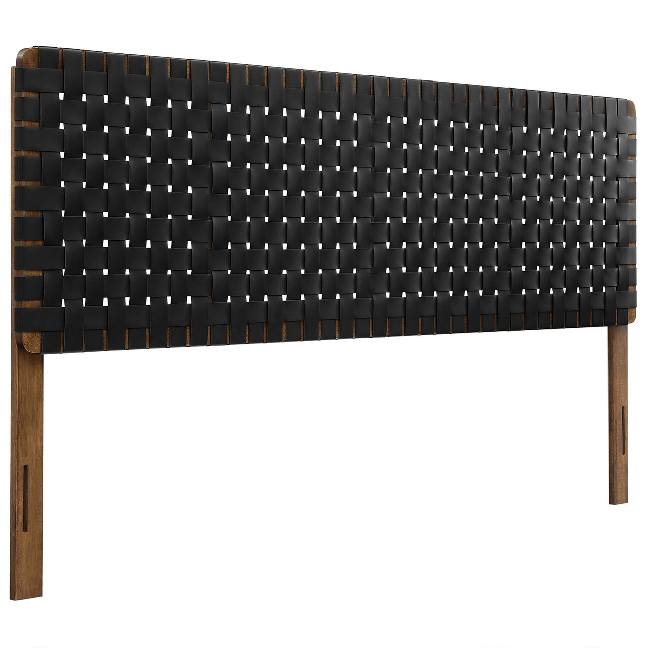 Bravura Strapped King Headboard, Walnut & Black