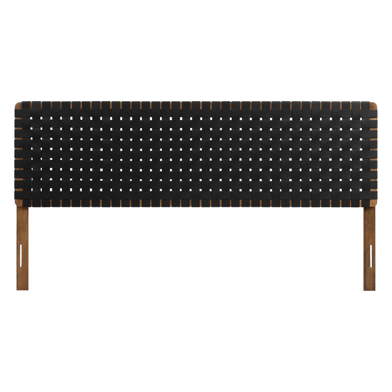Bravura Strapped King Headboard, Walnut & Black