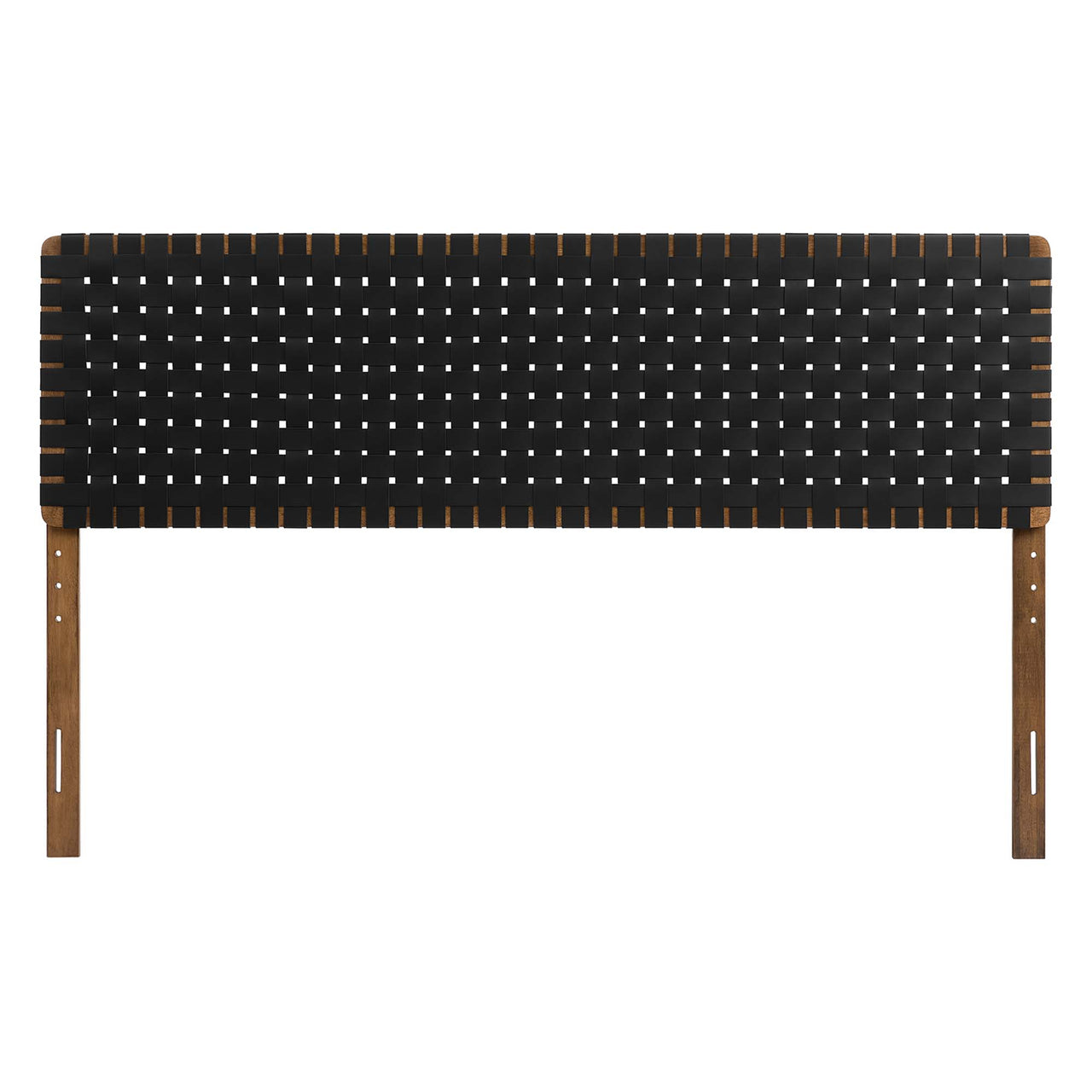 Bravura Strapped King Headboard, Walnut & Black