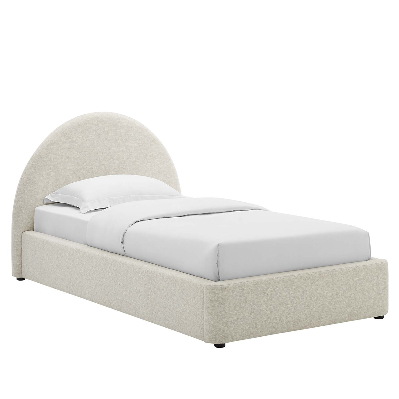 Moonrise Fabric Twin Platform Bed, Ivory