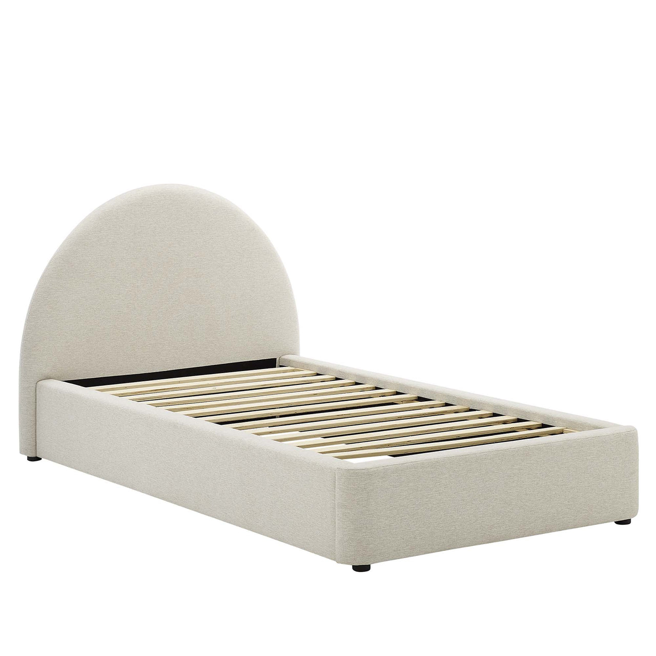 Moonrise Fabric Twin Platform Bed, Ivory