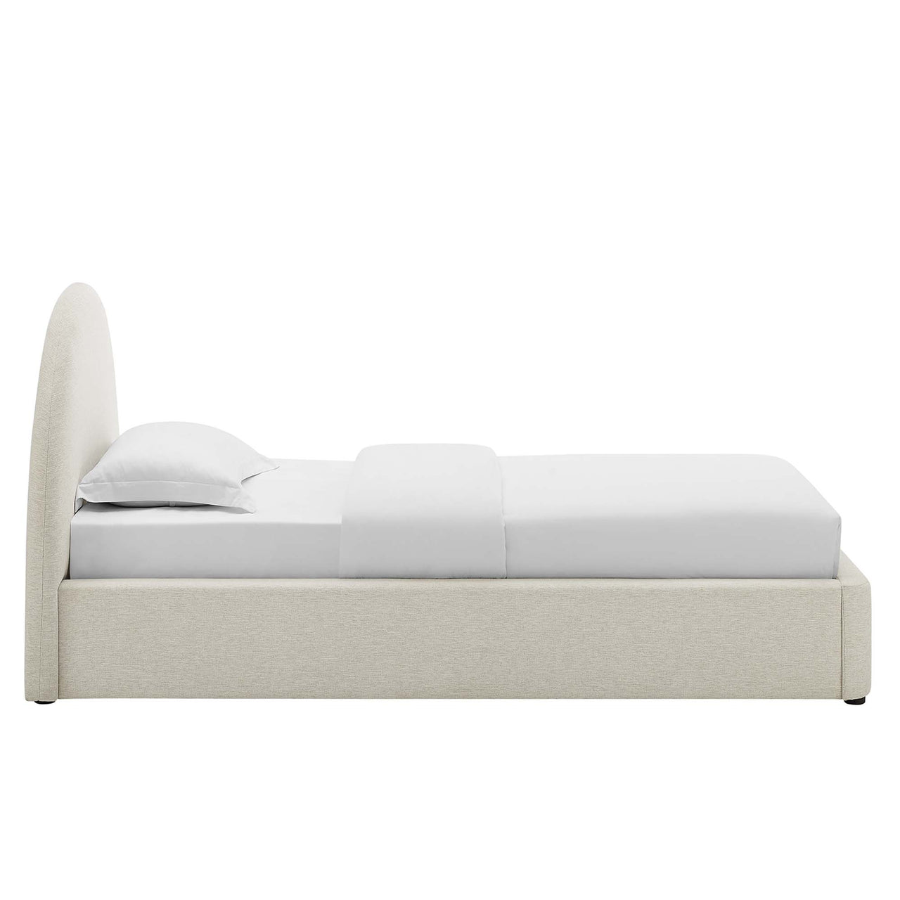 Moonrise Fabric Twin Platform Bed, Ivory