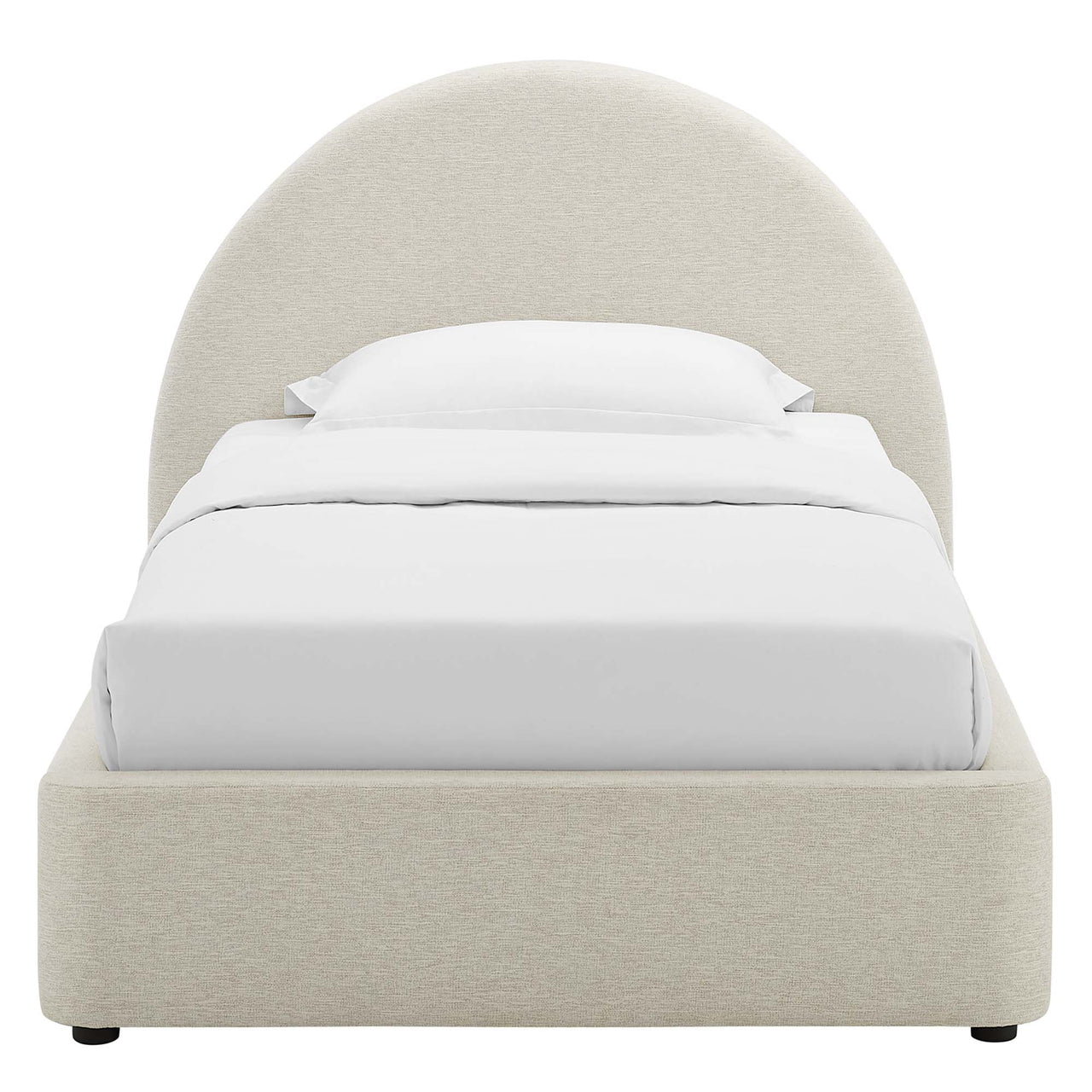 Moonrise Fabric Twin Platform Bed, Ivory