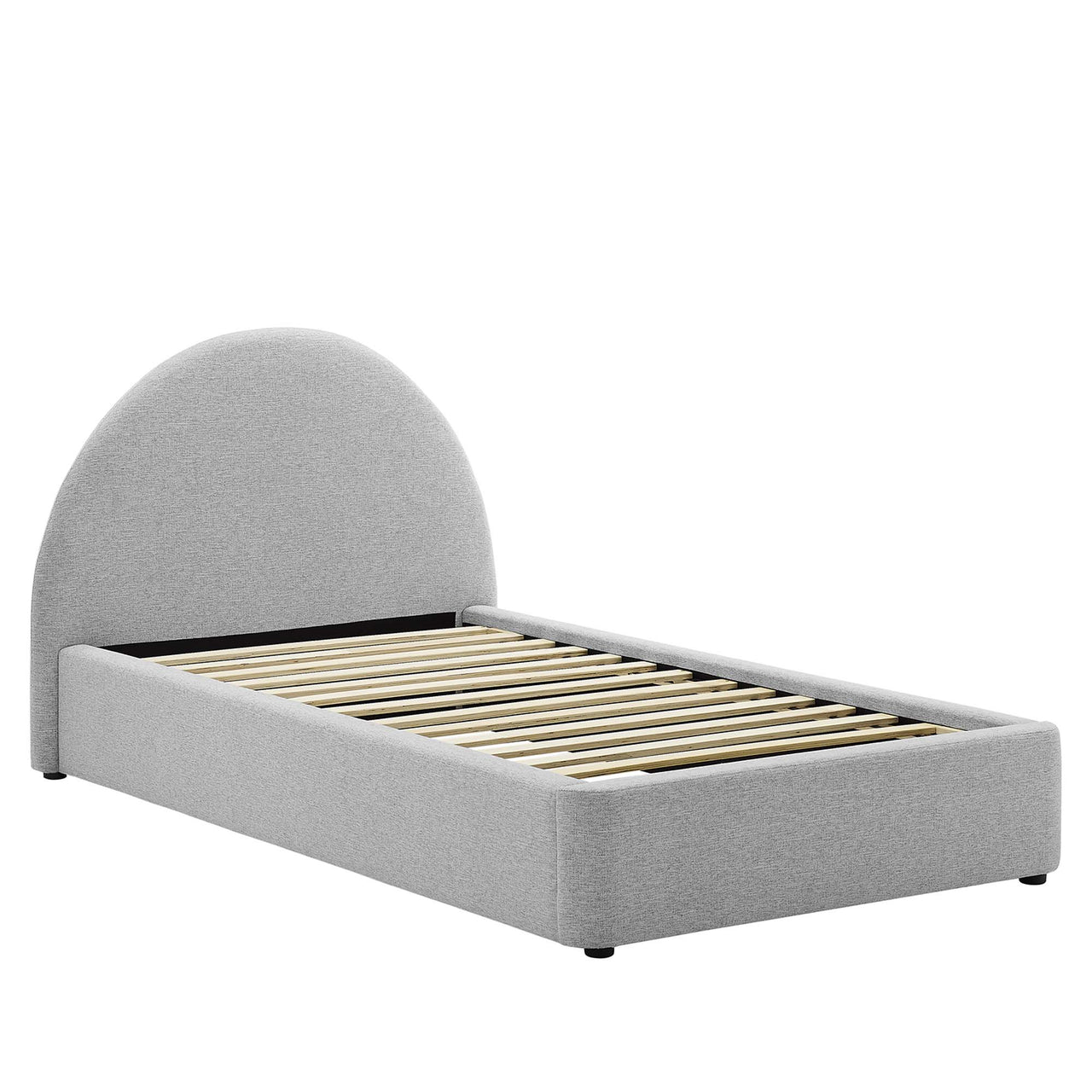 Moonrise Fabric Twin Platform Bed, Light Gray