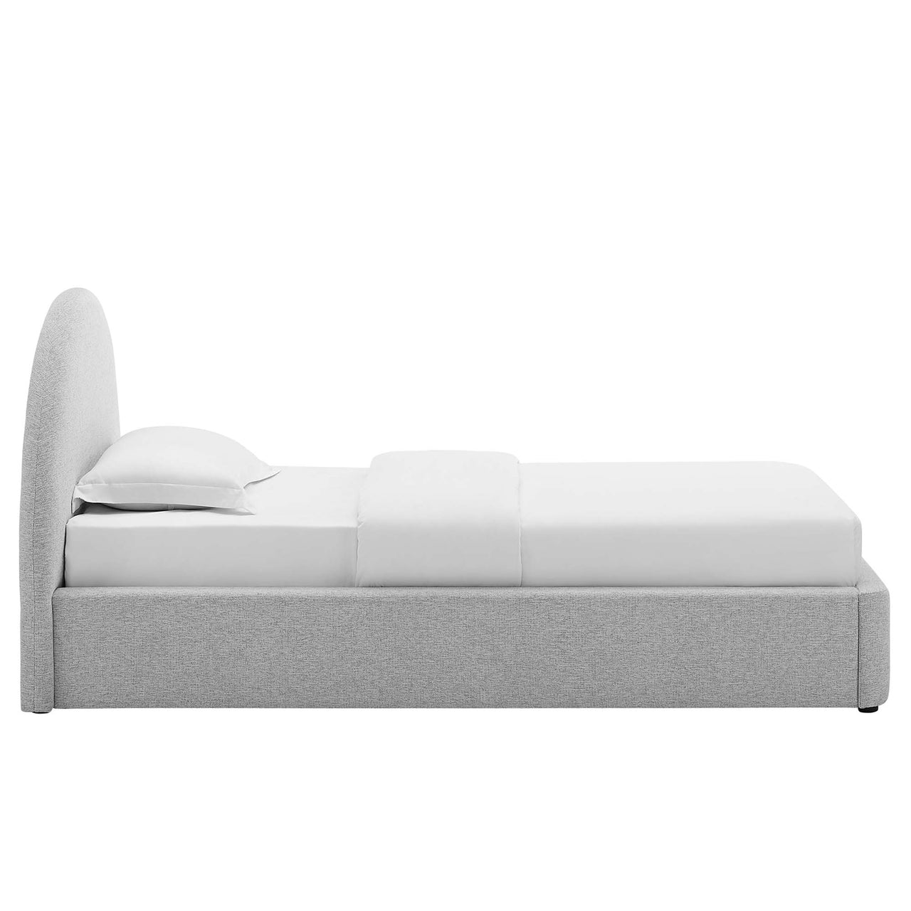 Moonrise Fabric Twin Platform Bed, Light Gray