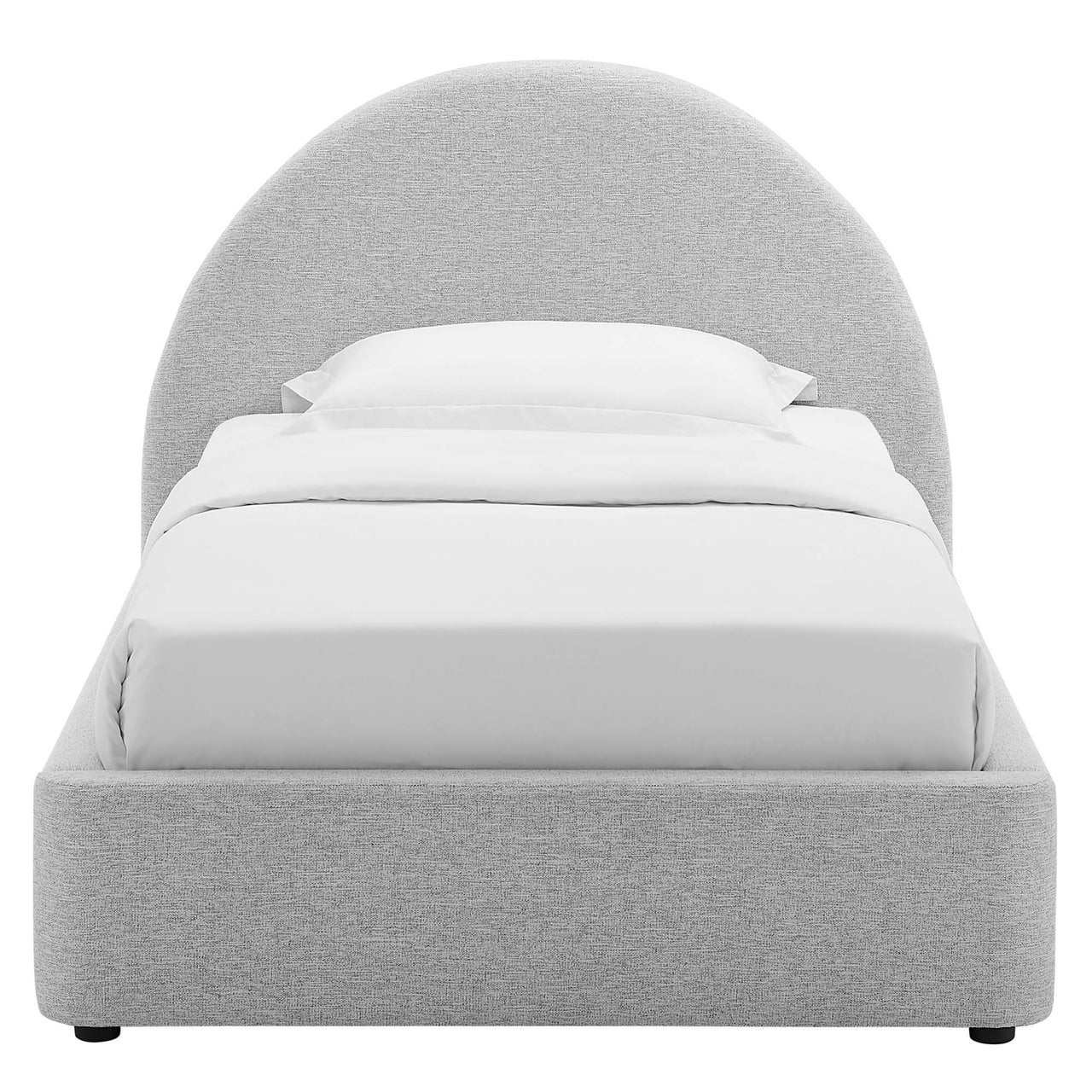 Moonrise Fabric Twin Platform Bed, Light Gray