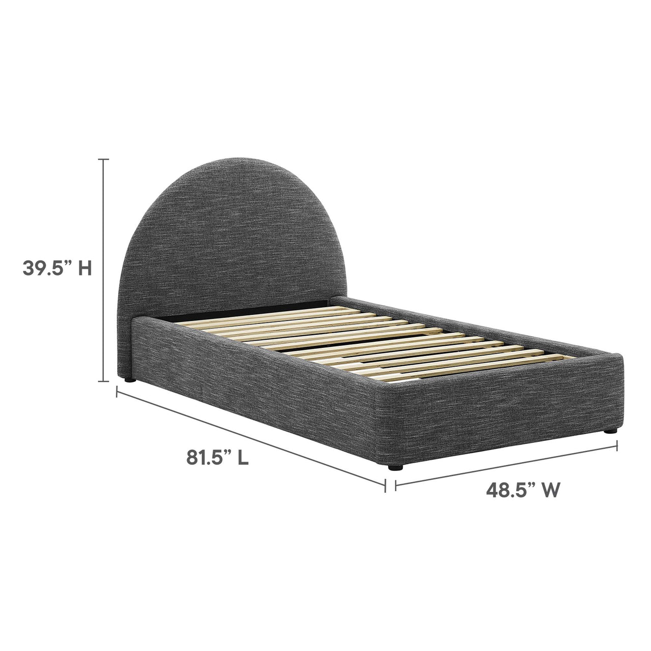 Moonrise Fabric Twin Platform Bed, Slate