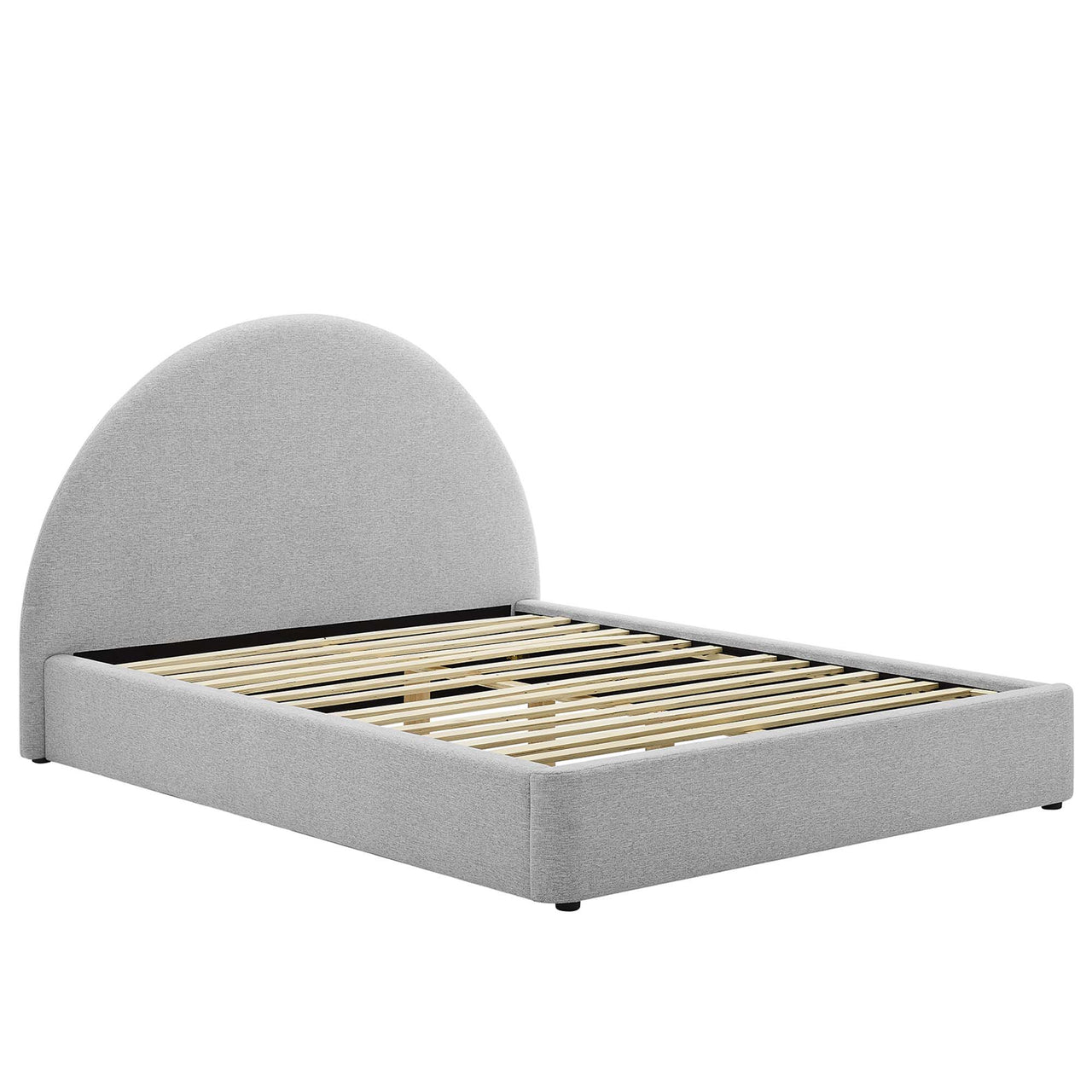 Moonrise Fabric Full Platform Bed, Light Gray