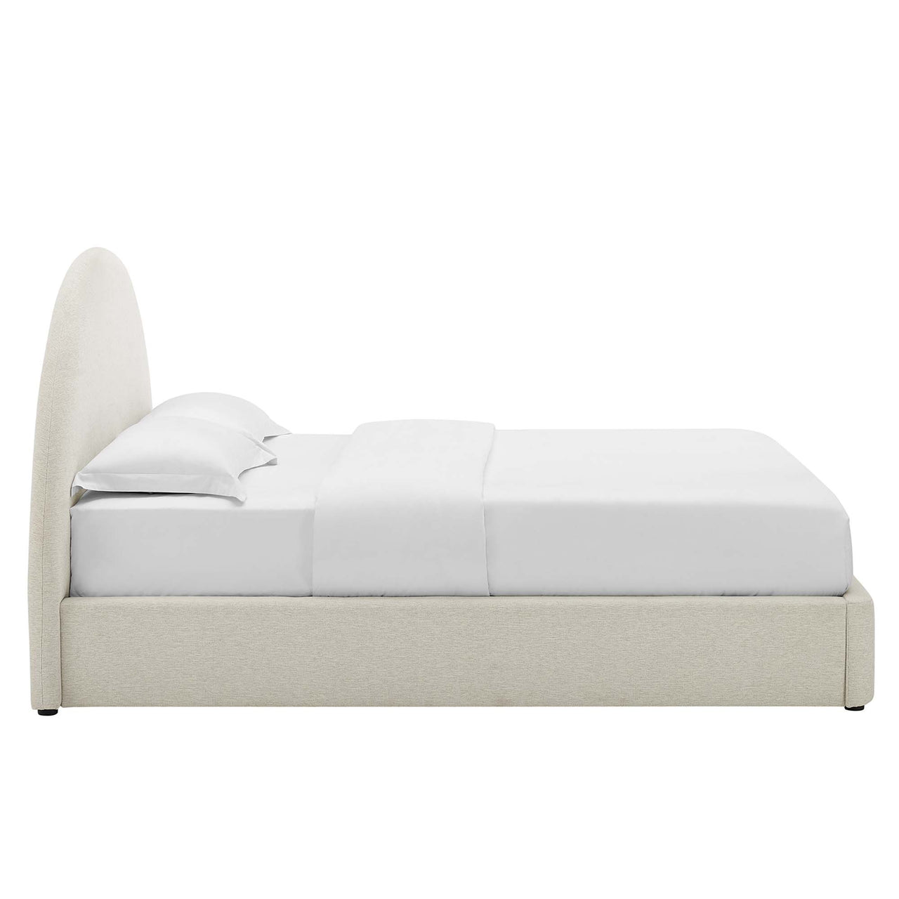 Moonrise Fabric King Platform Bed, Ivory