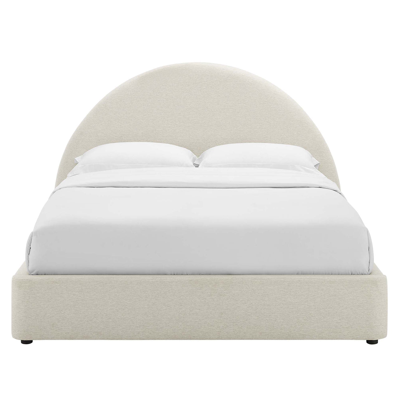 Moonrise Fabric King Platform Bed, Ivory