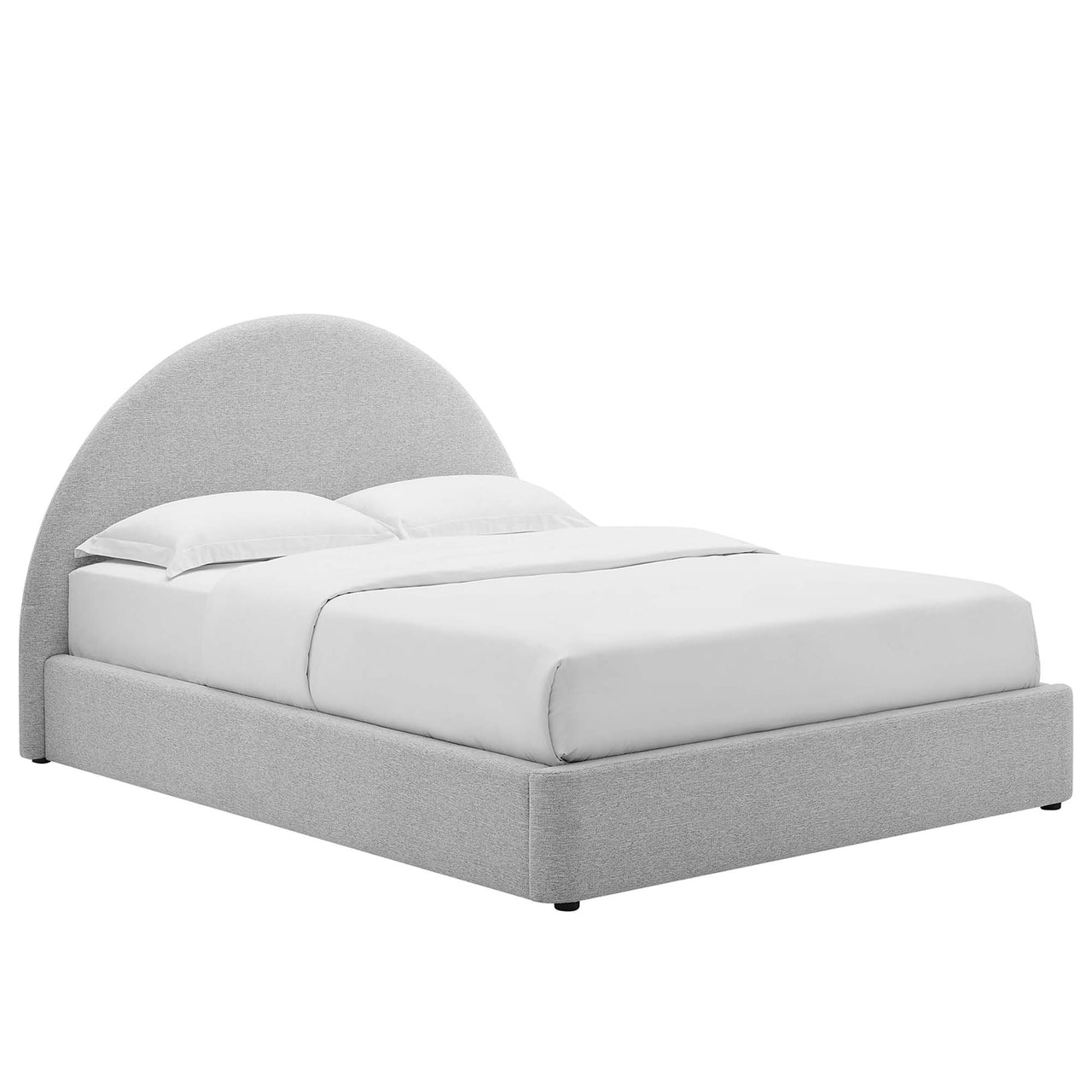 Moonrise Fabric King Platform Bed, Light Gray