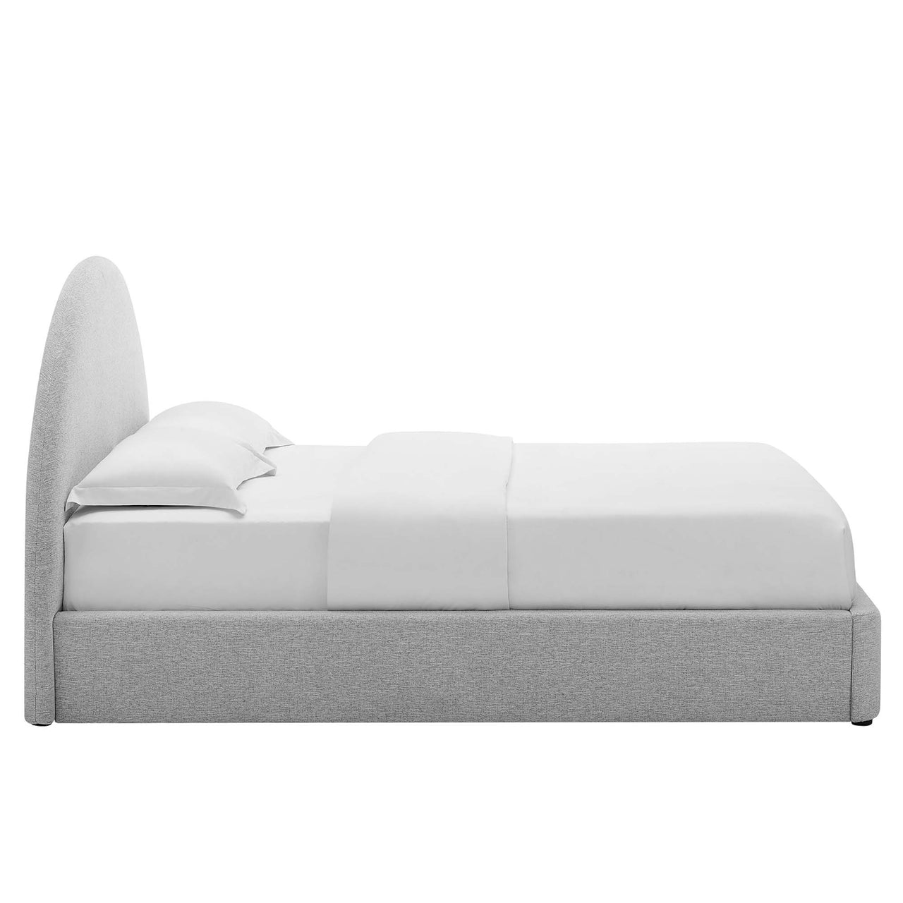 Moonrise Fabric King Platform Bed, Light Gray
