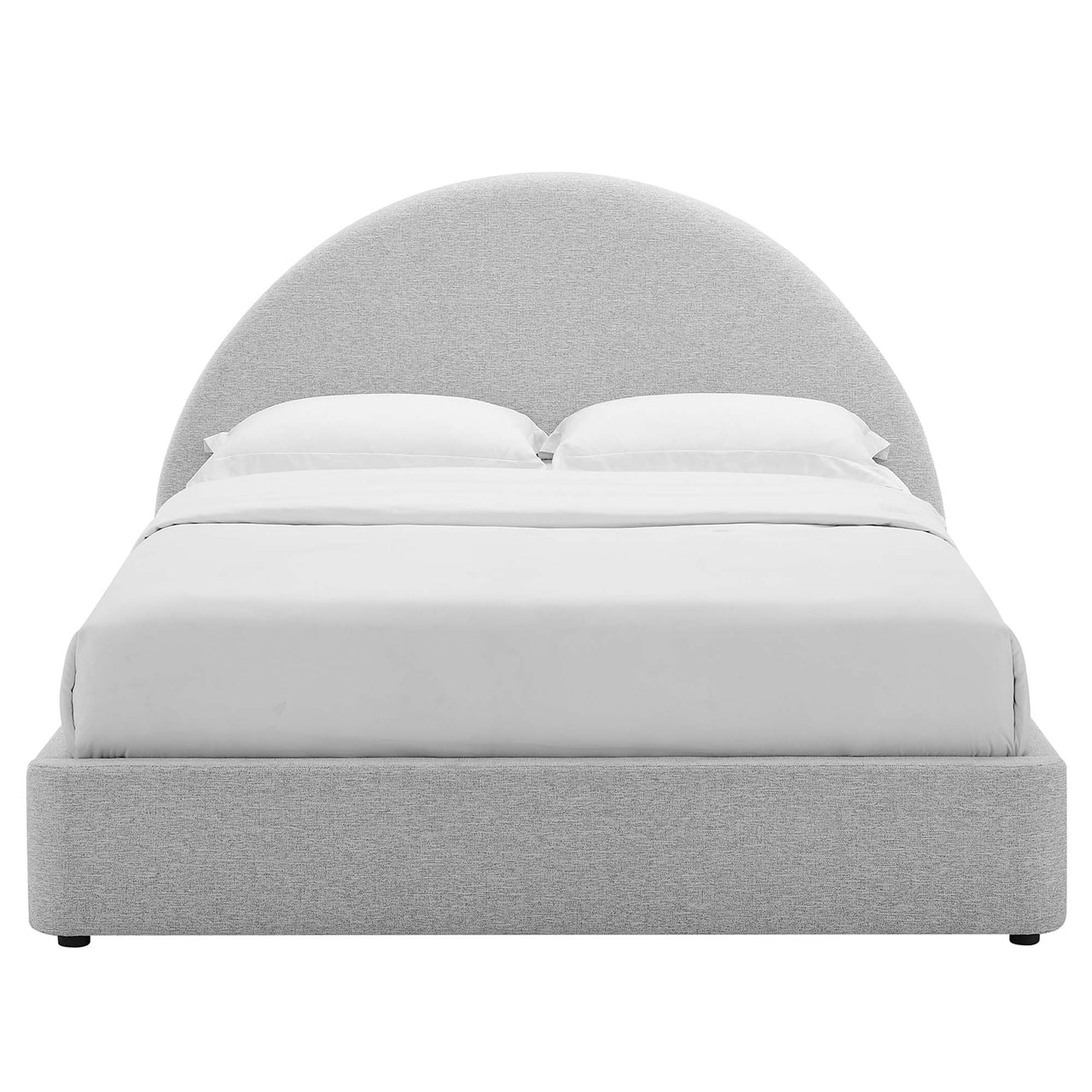 Moonrise Fabric King Platform Bed, Light Gray
