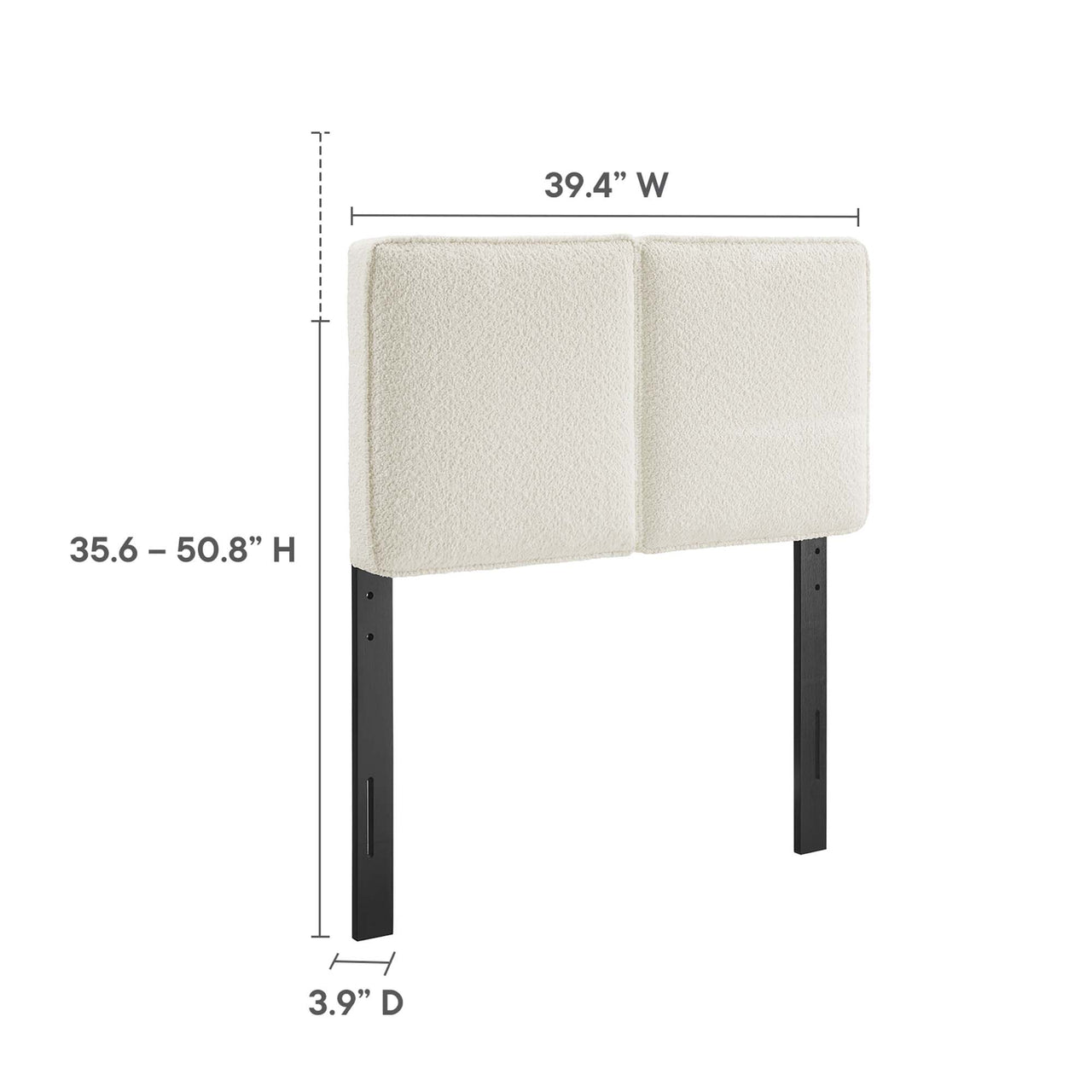 Division Textured Twin Headboard, Cream