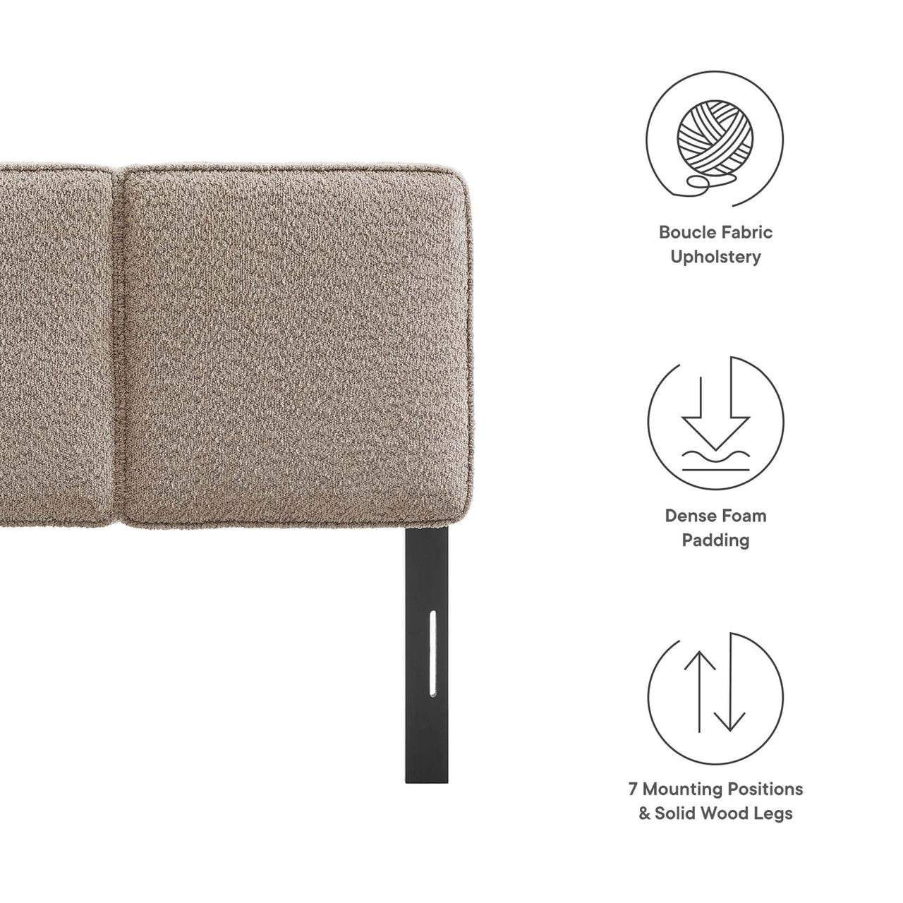 Division Textured Twin Headboard, Oatmeal
