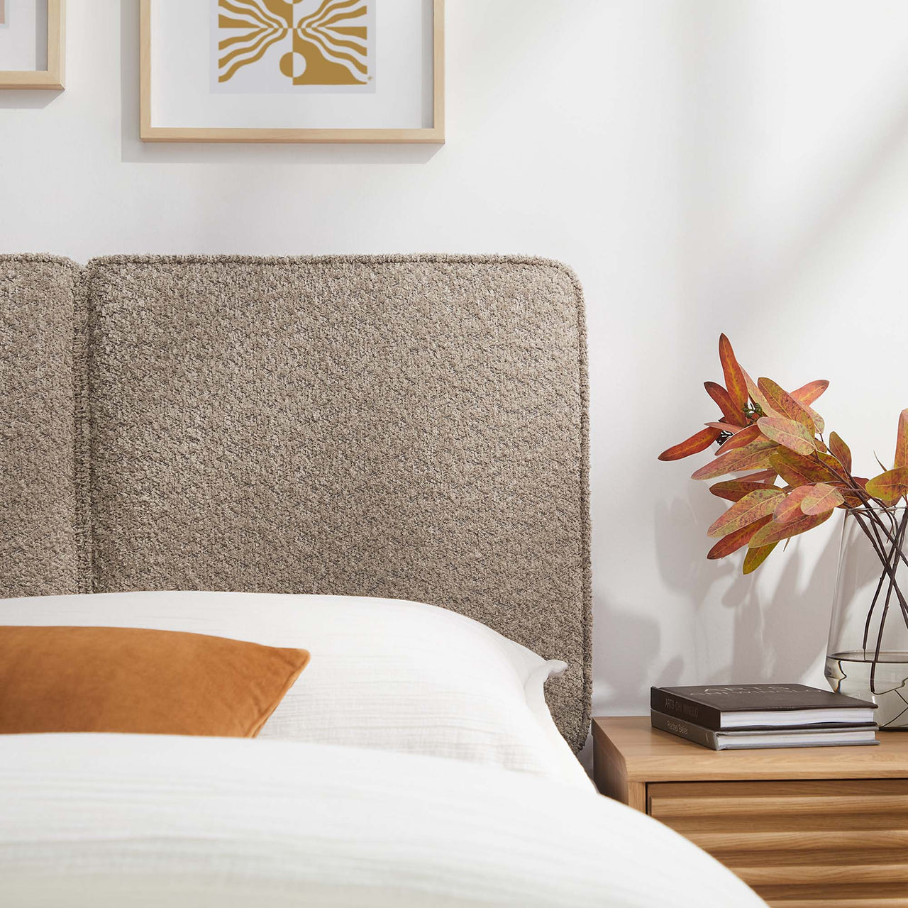 Division Textured Twin Headboard, Oatmeal