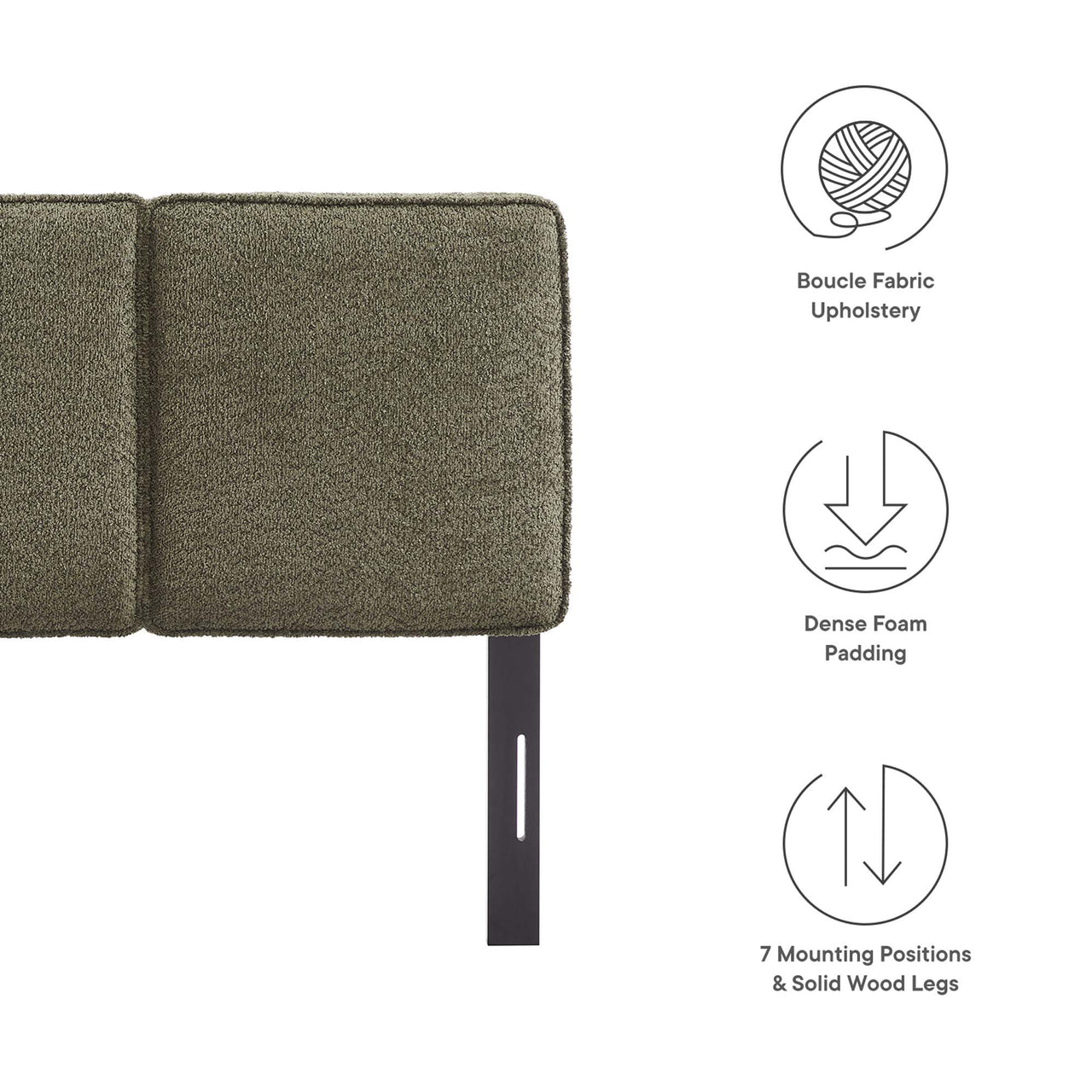 Division Textured Twin Headboard, Sage