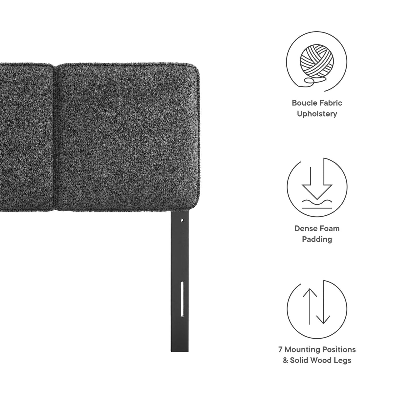 Division Textured Twin Headboard, Slate