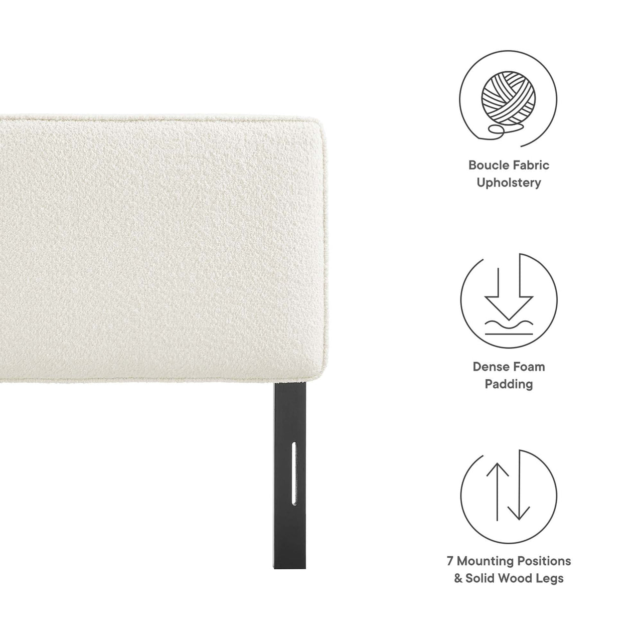 Division Textured Full Headboard, Cream