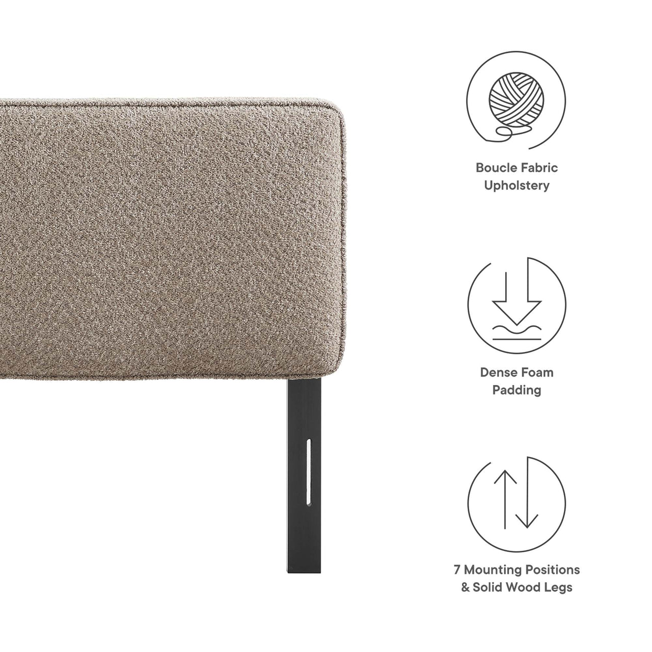 Division Textured Full Headboard, Oatmeal