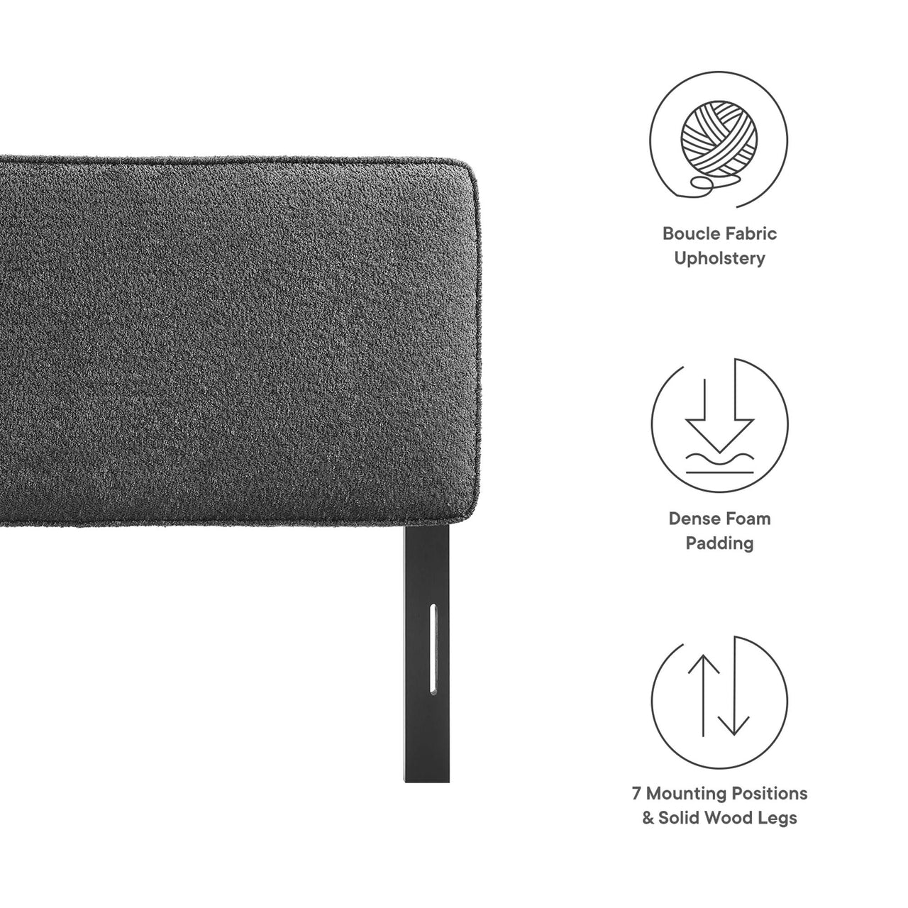 Division Textured Full Headboard, Slate