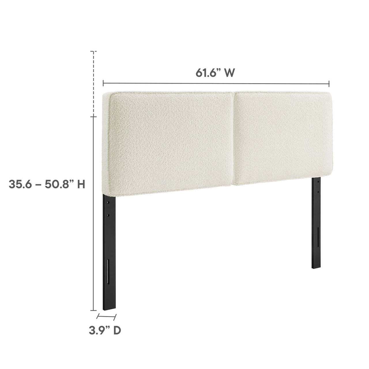 Division Textured Queen Headboard, Cream