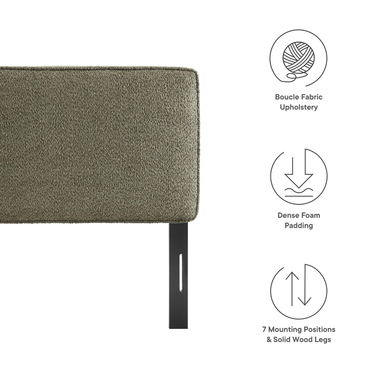 Division Textured Queen Headboard, Sage