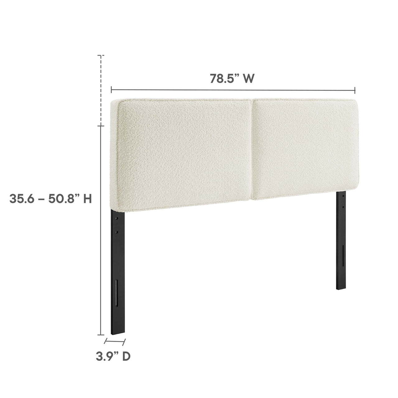 Division Textured King Headboard, Cream